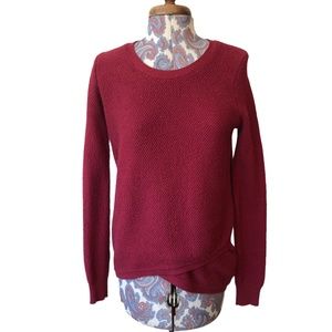 Madewell Textured Mock Wrap Cotton Sweater